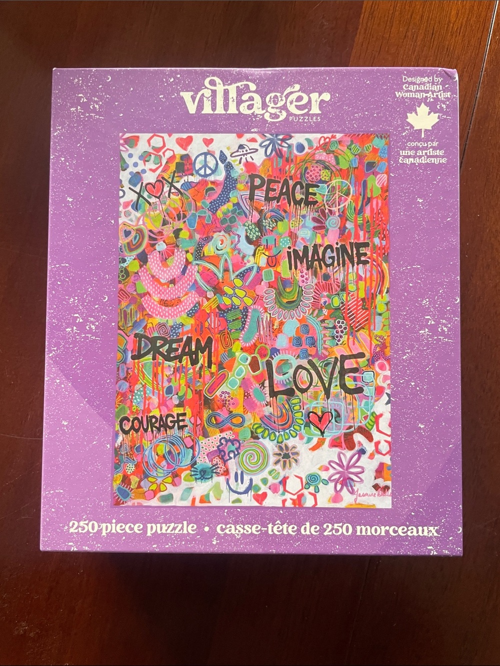 Villager Multicolor 'Peace Imagine Love' 250-Piece Puzzle - Purple